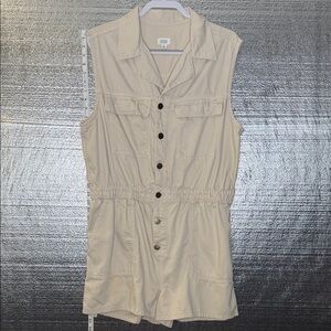 a.n.a Light Tan Collared Romper